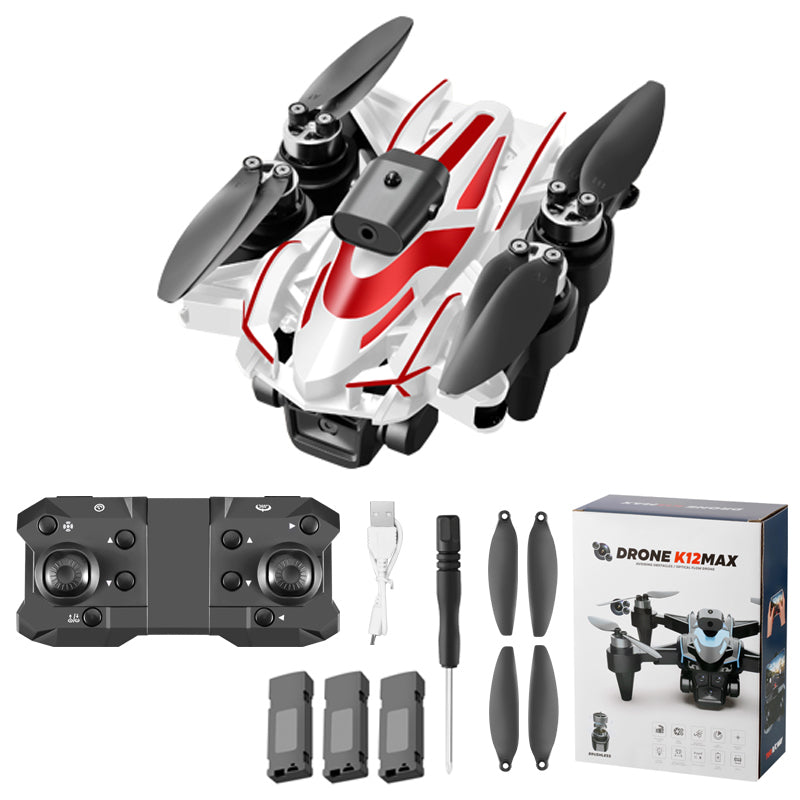 K12 Max Obstacle Avoidance Drone 3 Camera Optical Flow Positioning Brushless Motor Aircraft with 3 Batteries K12 Max Obstacle Avoidance Drone 3 Camera Optical Flow Positioning Brushless Motor Aircraft with 3 Batteries